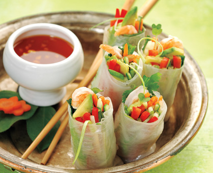 Fresh Spring Rolls with Chili Dipping Sauce