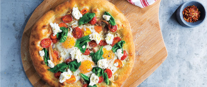 Prosciutto & Egg Breakfast Pizza