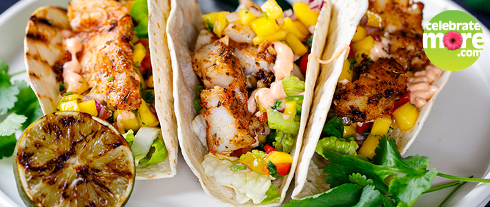 Grilled Tilapia Tacos with Fresh Mango Salsa