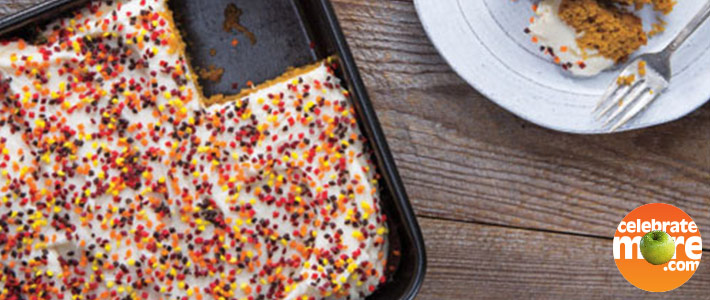 Pumpkin Cake with Over-the-Top Sprinkles