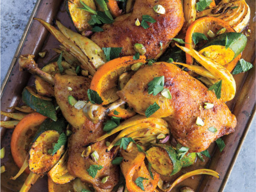 Spiced Marinated Chicken with Orange, Fennel & Zucchini