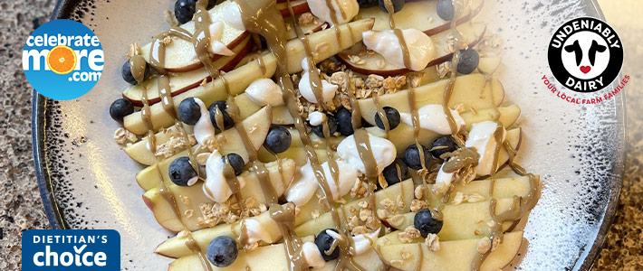 Apple Nachos with Greek Yogurt & Nut Butter Drizzle