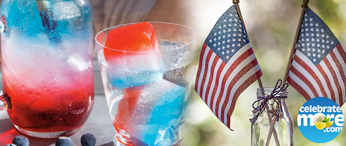 Red, White, and Blue Ice Cubes
