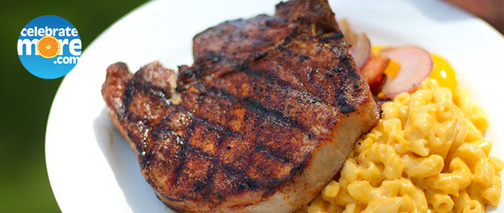 Grilled Pork Chops With Veggies