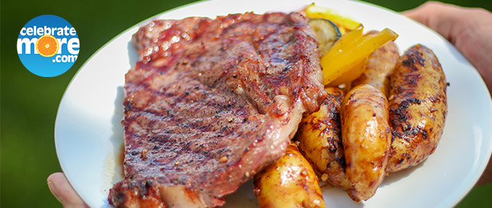 Grilled Ribeye Steak With Veggies
