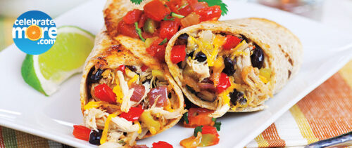 Chicken & Black Bean Burritos | CelebrateMORE.com